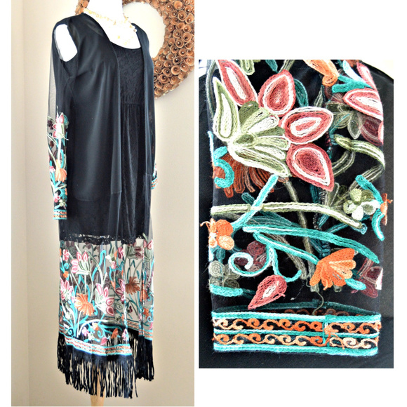 Summer long maxi boho kimono cardigan ONE SIZE NWO - Picture 4 of 5